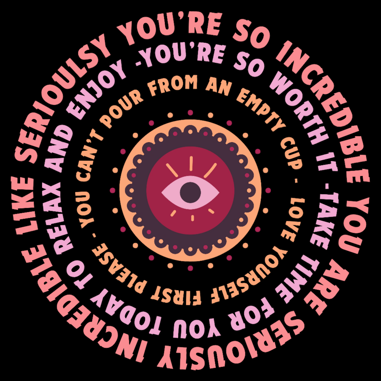Self Love Affirmations Round Sticker