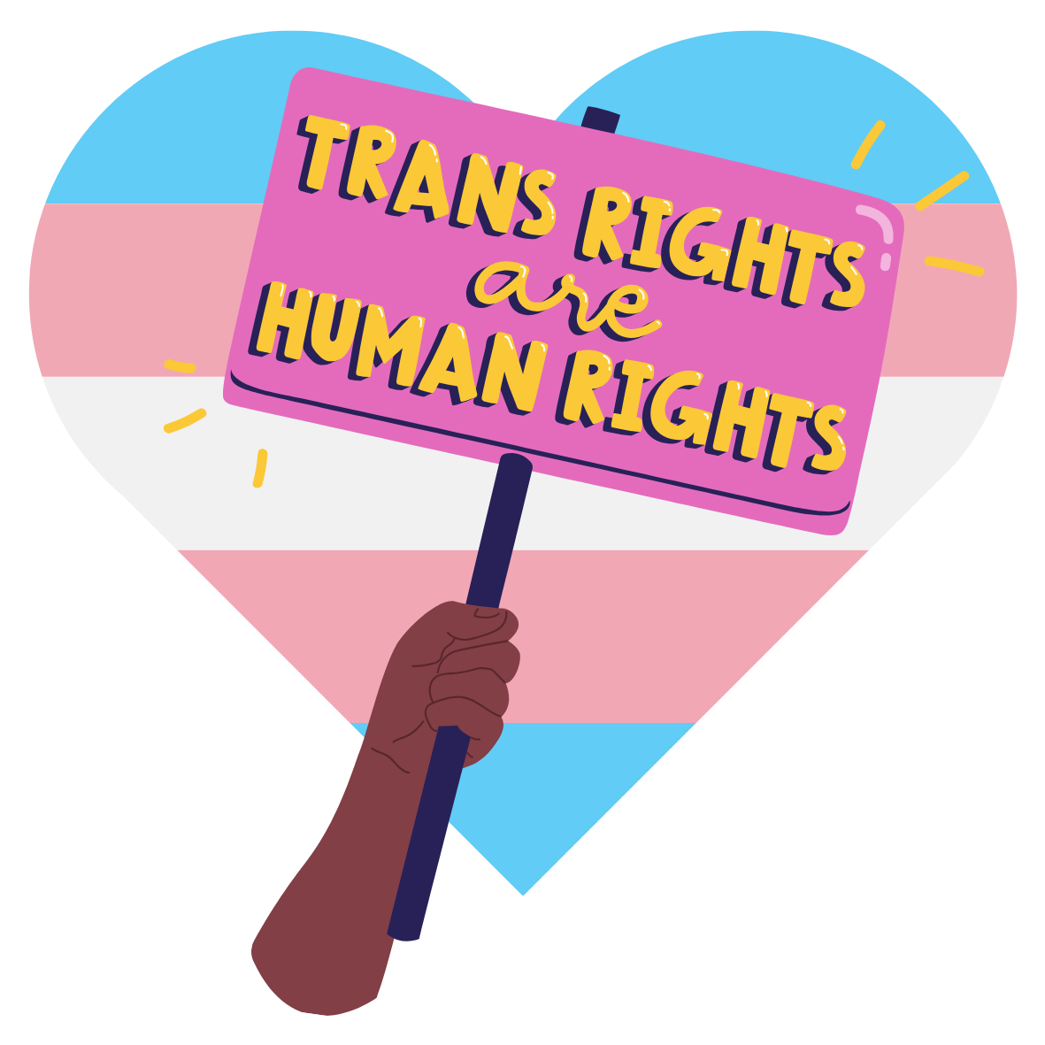 Trans Right Are Human Rights LGBT Resistance Protest Heart Sticker