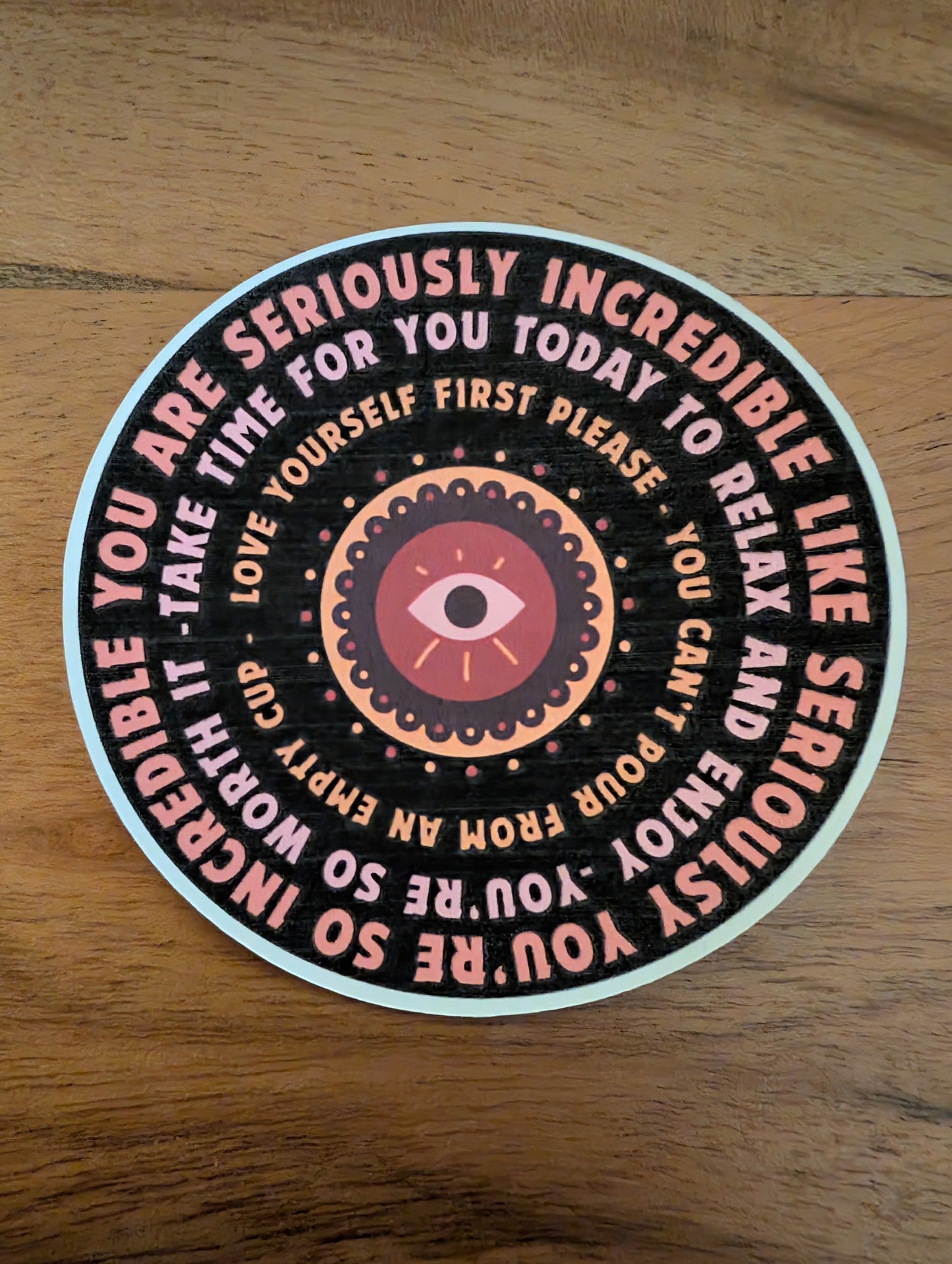 Self Love Affirmations Round Sticker