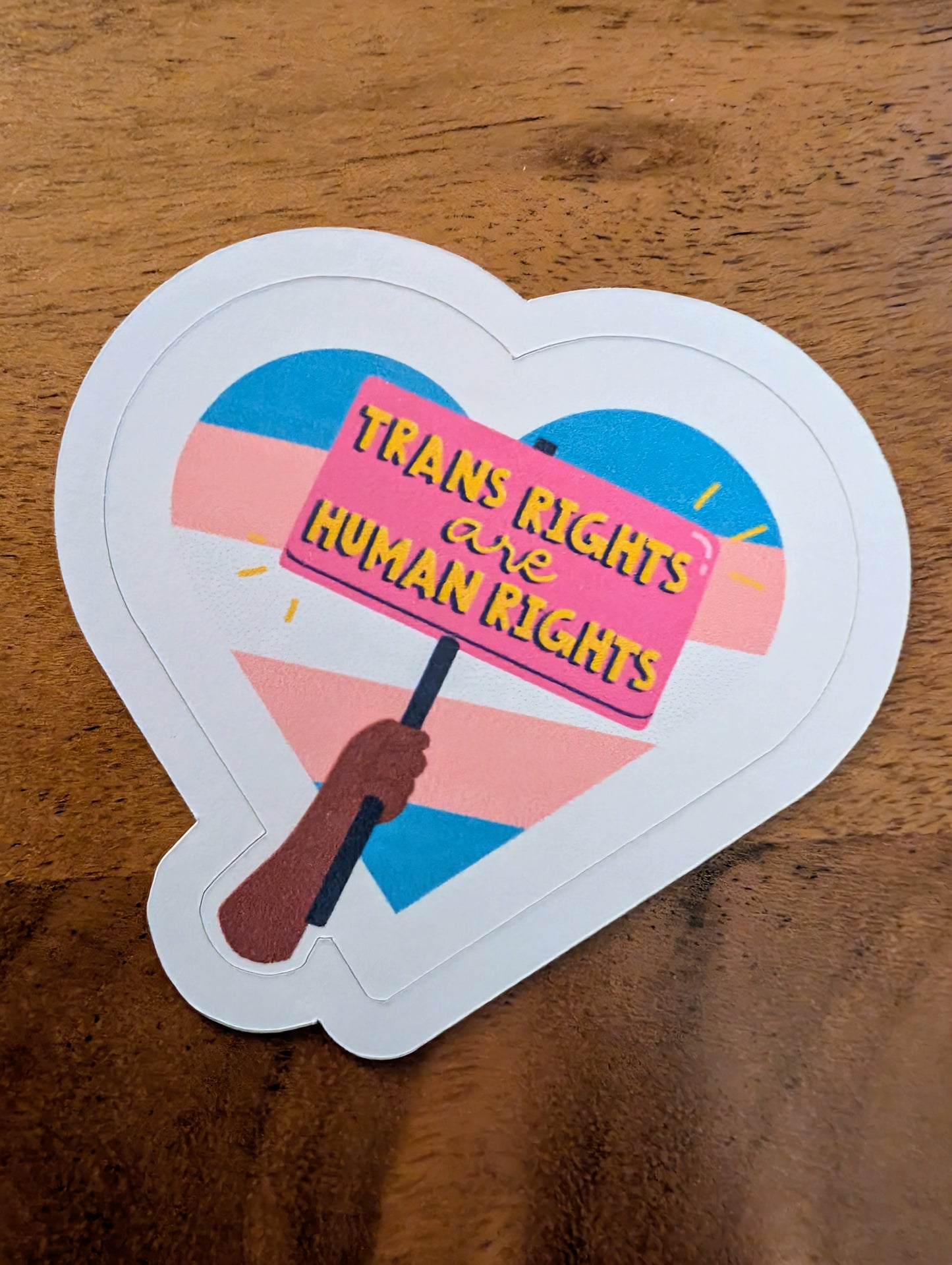 Trans Right Are Human Rights LGBT Resistance Protest Heart Sticker